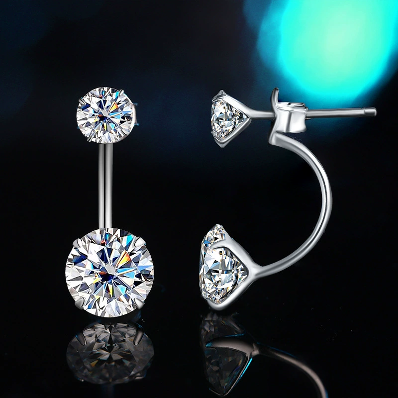 Platinum fashionable classic earrings, silver 925 sample