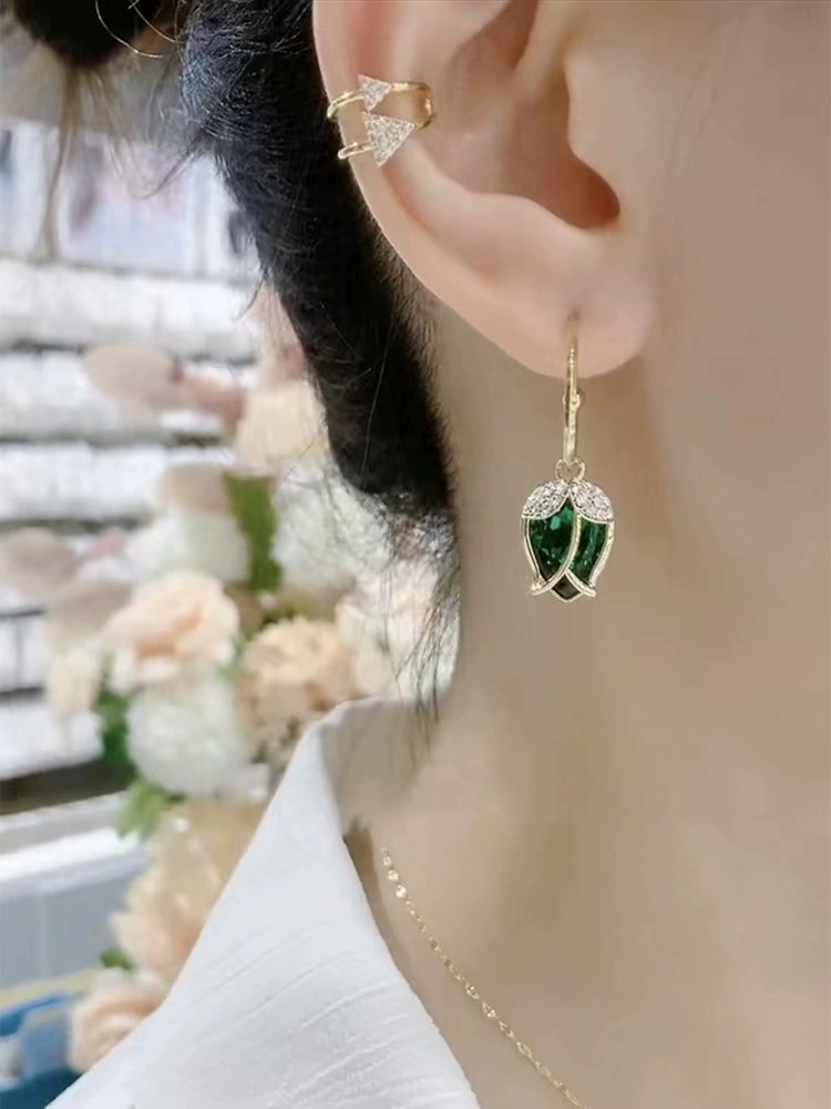 Серебряная игла, серьги, кристальные серги, проба серебра 925, стиль высокого качества, интернет-знаменитость, стиль легкой роскоши