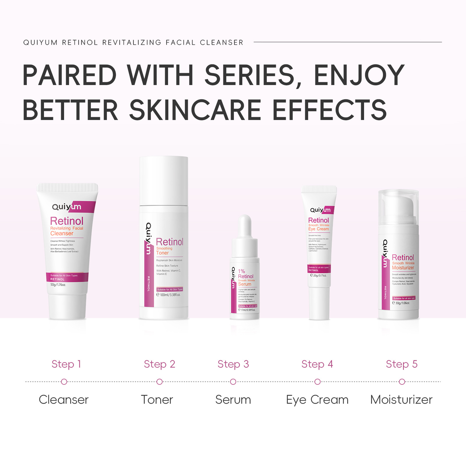 QUIYUM Retinol Facial Cleanser 50g, a cross-border skincare manufacturer, is a pore-cleansing, hydrating and moisturizing facial cleanser undefined