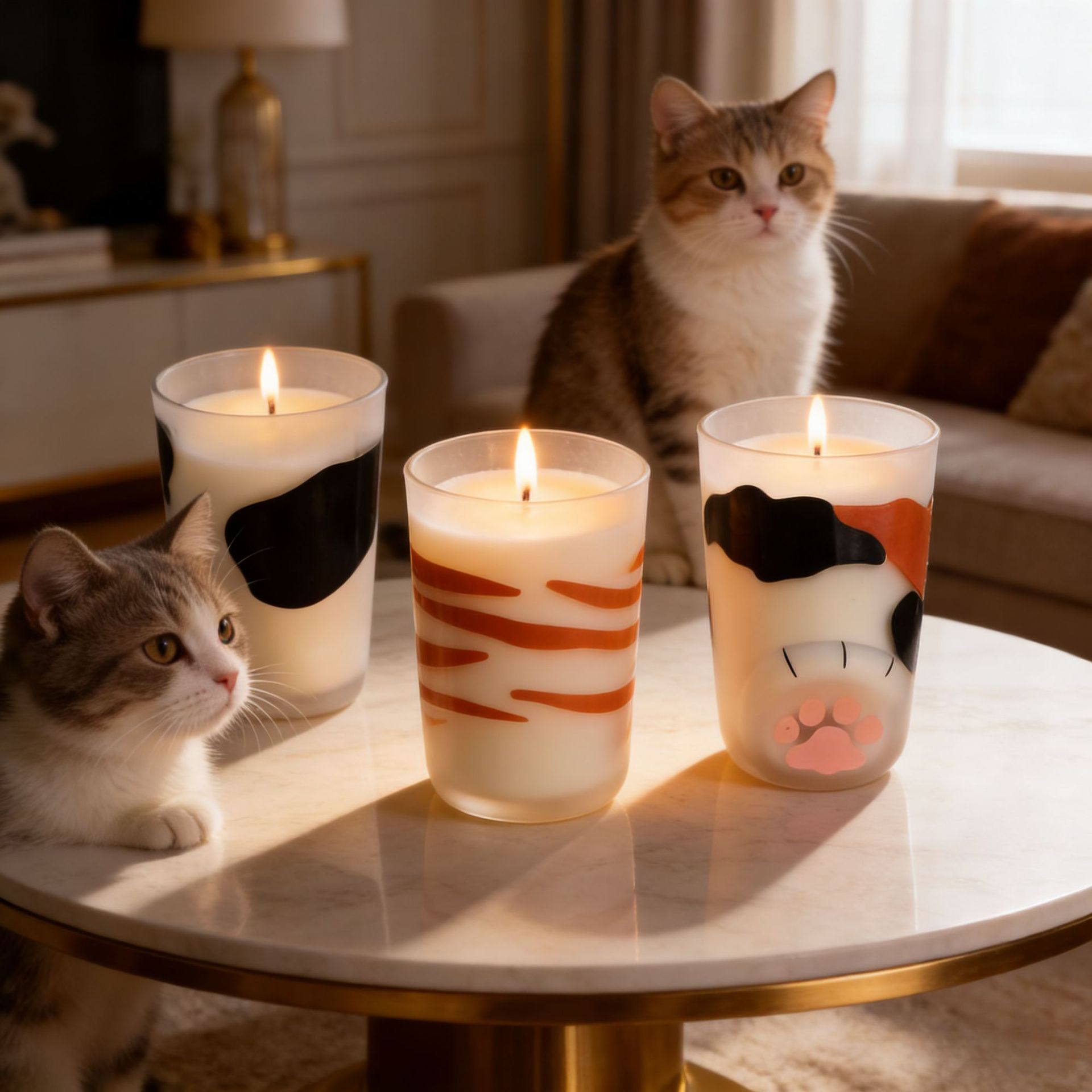 Gato garra taza de cera de cera creativa vidrio esmerilado lindo regalo amigable para mascotas desodorante cera de forma animal original