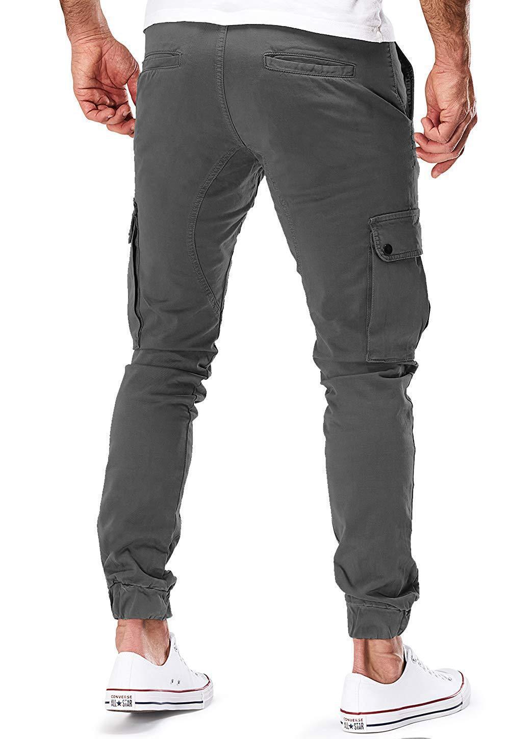 Autumn New Men's Casual Cargo Pants Men's Multi-pockets Sports Trousers Overalls_voghion.com