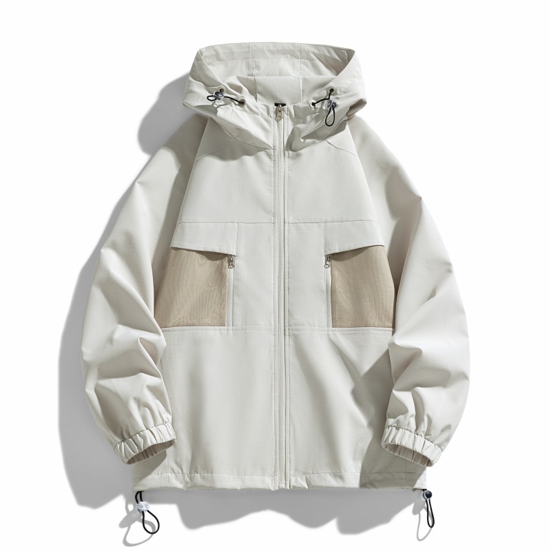 Giacca da lavoro con cappuccio del marchio americano alla moda per uomo, vestibilità ampia, giacca a vento casual da uomo, stile inizio autunno 2025_voghion.com