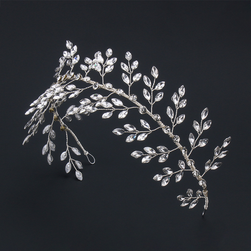 Southeast Asia, Europe and America Handmade Rhinestone Flower Cluster Bridal Wedding Headband, Model Runway Headwear, Birthday Party Accessories