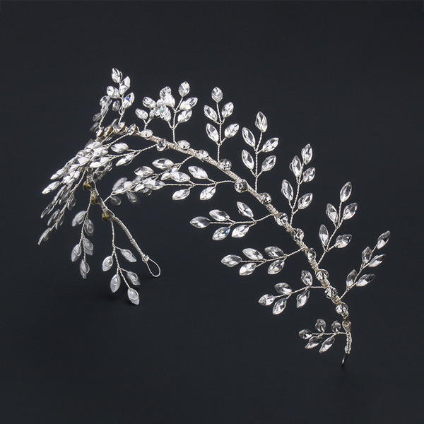 Southeast Asia, Europe and America Handmade Rhinestone Flower Cluster Bridal Wedding Headband, Model Runway Headwear, Birthday Party Accessories