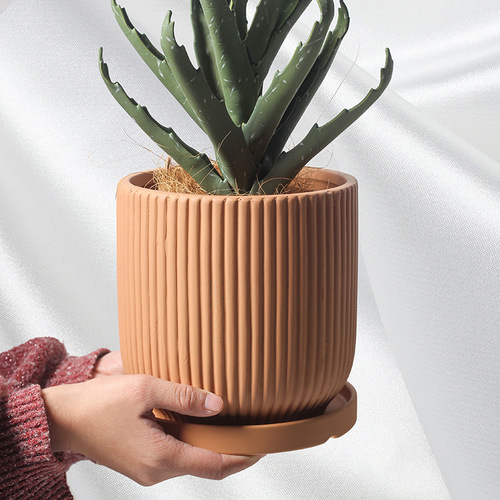 Nordic Style INS Ceramic Planter Fashion Simple Literary Personality Indoor Artificial Flower Devil's Ivy Bonsai Cactus