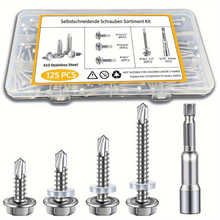 125��������β�Թ���˿�׺�4�ֳߴ�#10x1/2"��3/4"�� 1"�� 1-1/2"