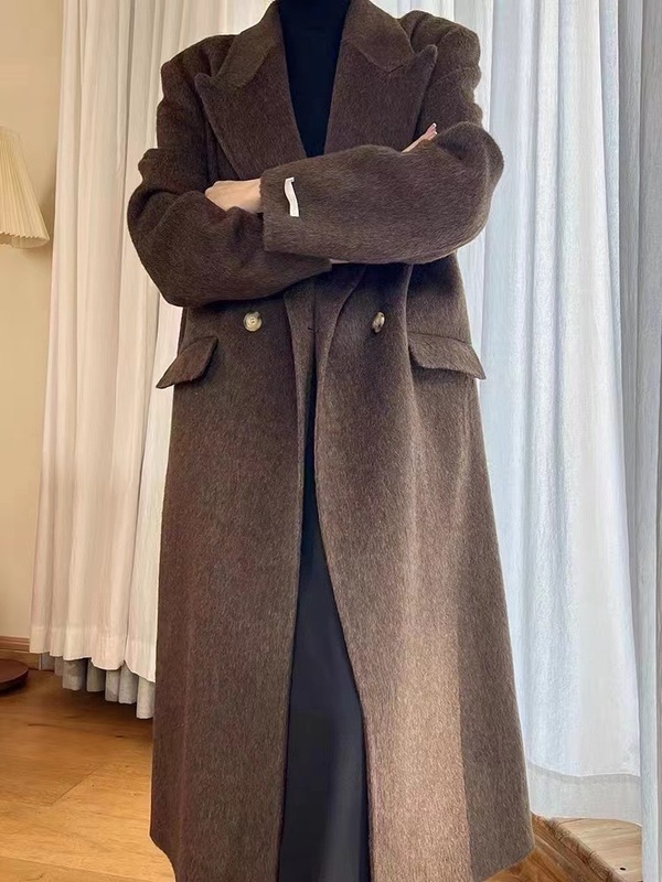 时尚高端显瘦显高西装百搭羊绒双面呢女大衣外套双面呢子气质款|undefined