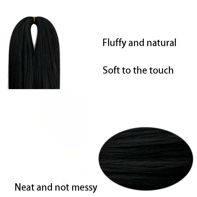 Comercio exterior transfronterizo Europa y América África fibra química pelucas de cabello ganchillo cabello de baja temperatura filamento largo recto fuente de fuerza de fábrica de venta caliente image 4