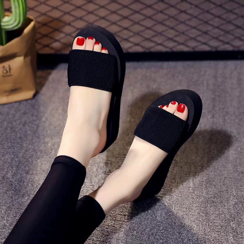 П slippers, обувь, высокие нескользящие модные пляжные слайдеры на платформе, корейский стиль