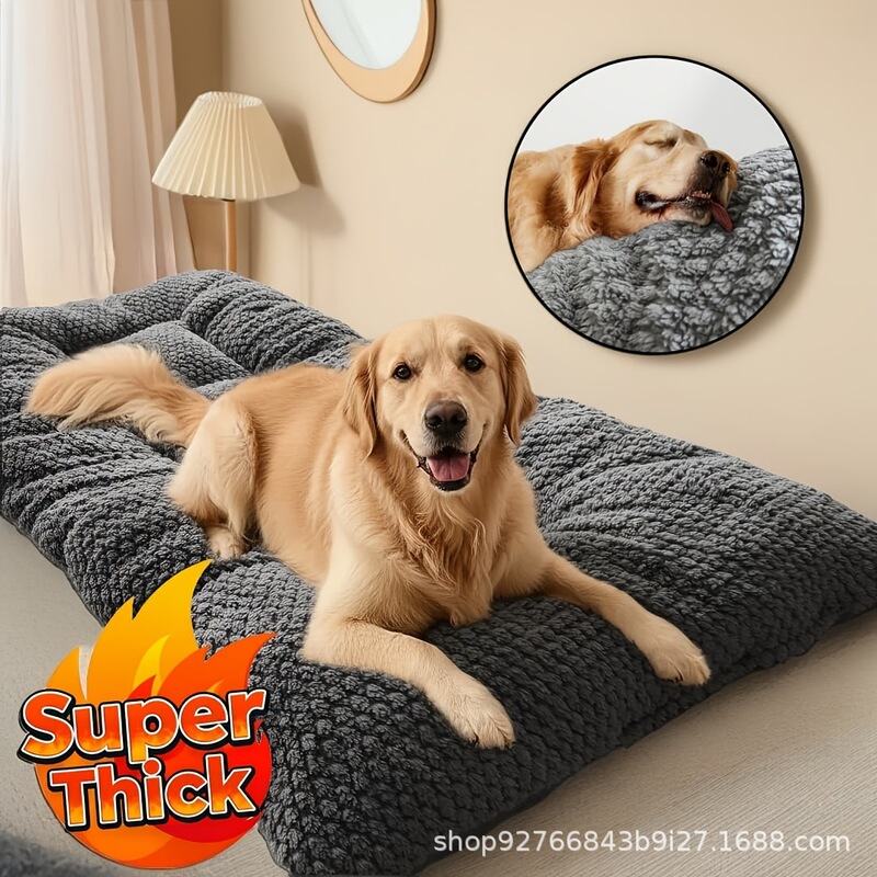 Temu Large-Sized Plush Dog and Cat Mattress, Soft and Suitable for All Seasons, Cat Sleeping Pad, Cat Bed, Dog Bed, Dog Mat