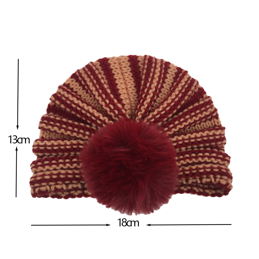 Children Unisex Fashion Stripe Pom Poms Wool Cap display picture 2