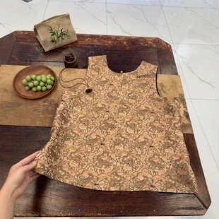 Silk Song Brocade Fragrant Cloud Gauze Vest, Reversible Front and Back, Retro New Chinese Style, National Style, Zen Style, Dignified and Elegant Vest