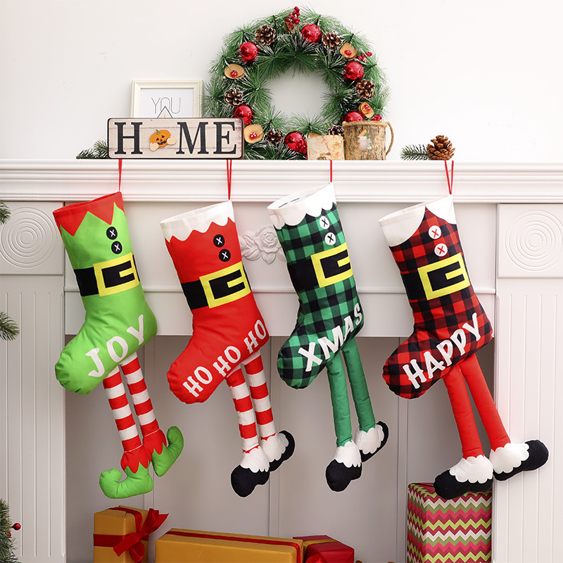 Cross-border new Christmas socks gift bag socks decorations Greenwich Christmas socks props children gift bag pendant