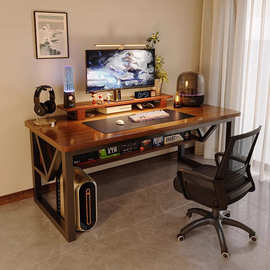 实木电脑桌台式家用电竞桌椅桌子工作台长方形卧室书桌简约办公桌