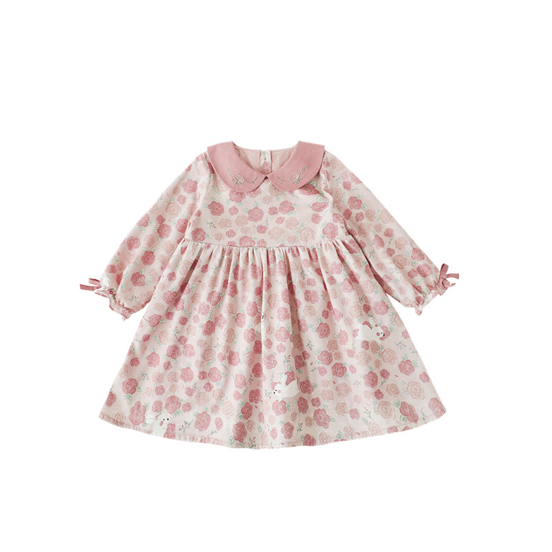 Qiuduo muchachas lindas pequeña serie libre traje primavera y otoño nueva camisa caliente de los niños suéter chaleco del bebé vestido