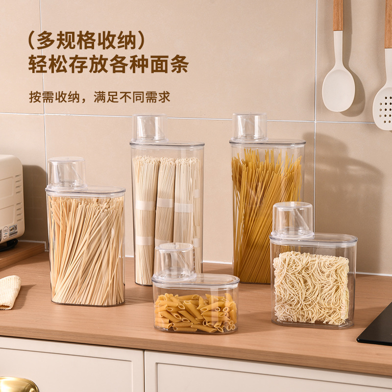 Tarro sellado de alimentos cuadrado, caja de almacenamiento de granos integrales, olla de almacenamiento de bocadillos de nueces de cocina doméstica, olla de plástico