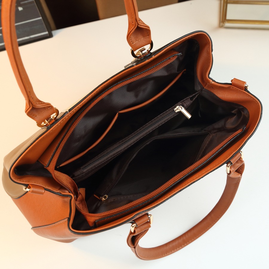 Modisches, farblich abgesetztes Damenhandtaschen-Set – Vierteilige Kollektion mit Schulter- und Umhängetasche, ideal für Mutter und Tochter_voghion.com