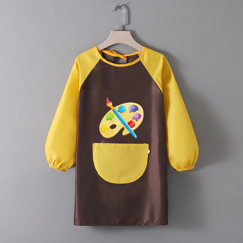 Children's Cute Autumn/Winter Waterproof Inverse Wearing Overcoat with Print Apron for Middle-Aged Children, Art Studio, School, Wholesale Inversion