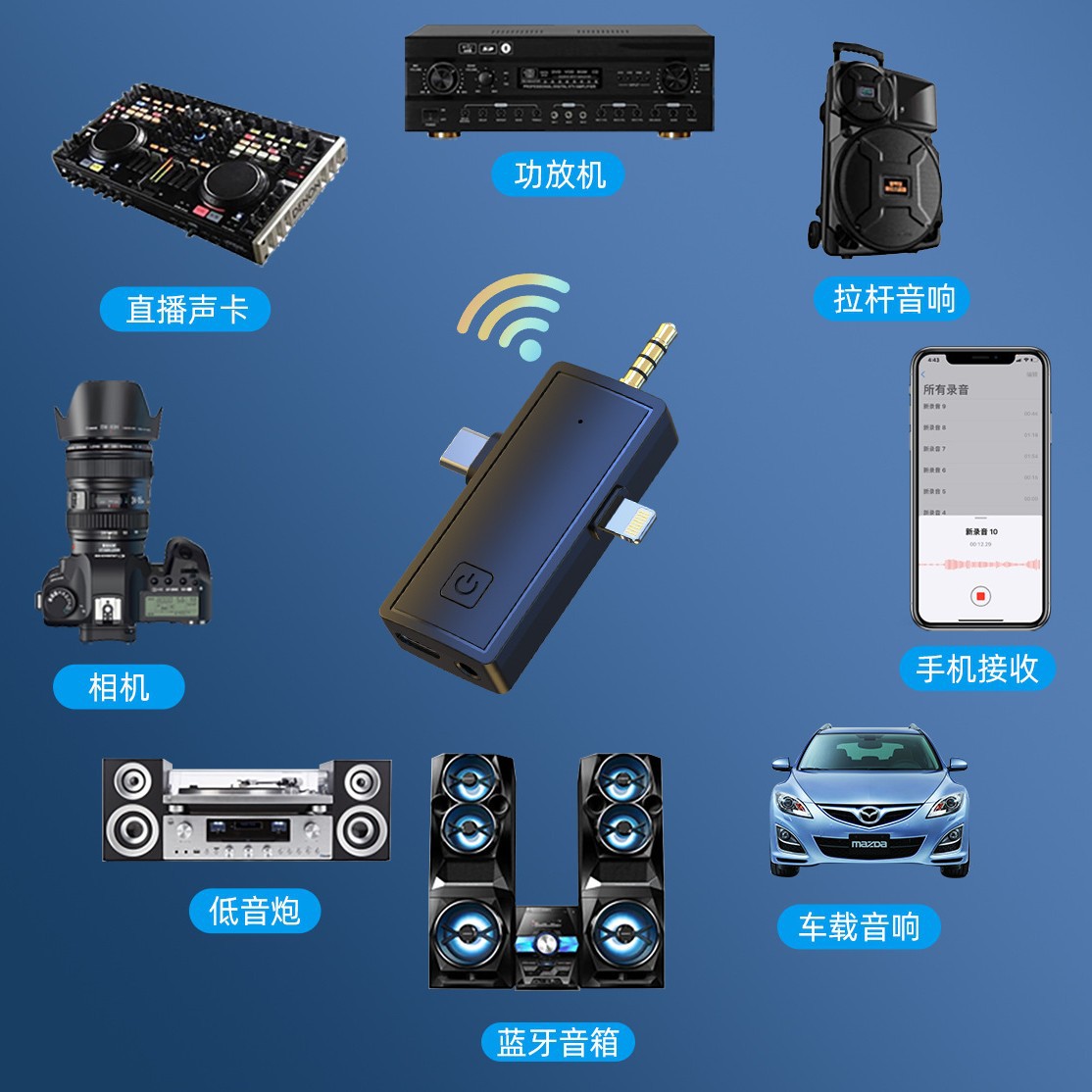 Nuevo micrófono inalámbrico de solapa, micrófonos uno-a-cuatro para múltiples personas que cantan, actúan, discuten, transmiten en vivo, presentan espectáculos, entrevistas, grabación con condensador.