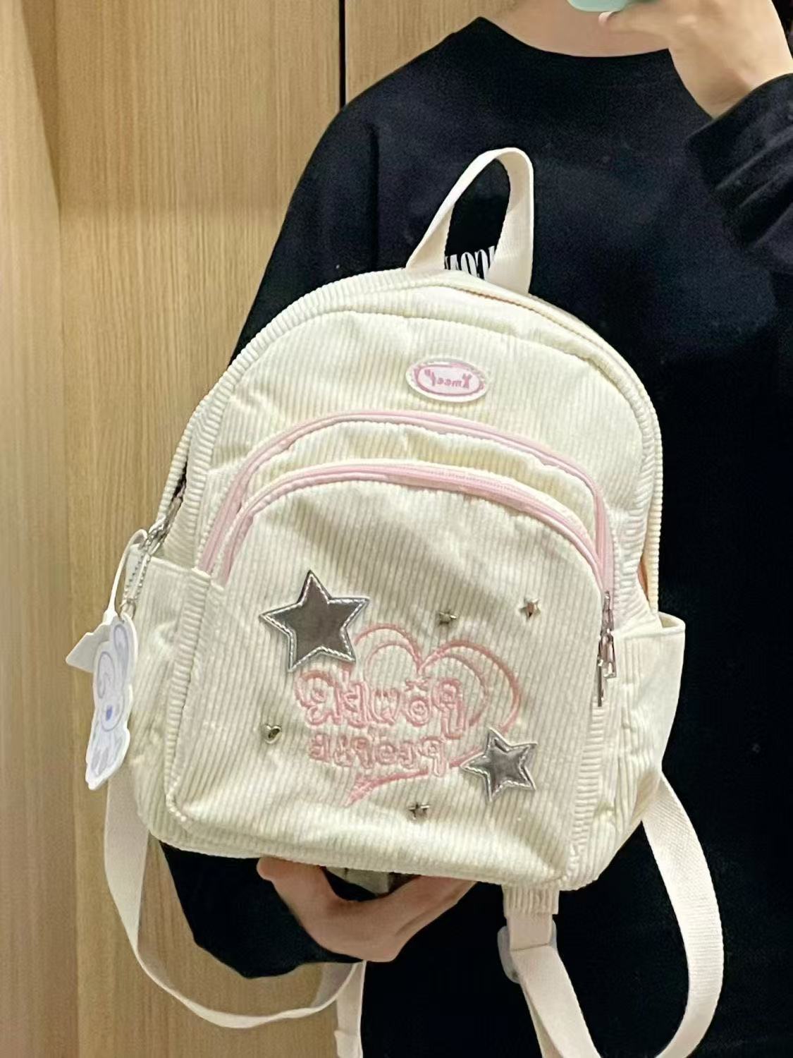 Mori Sweet Girl Backpack Niche Design Lightweight Egg Yolk Backpack 2024 New Cute Mini Schoolbag