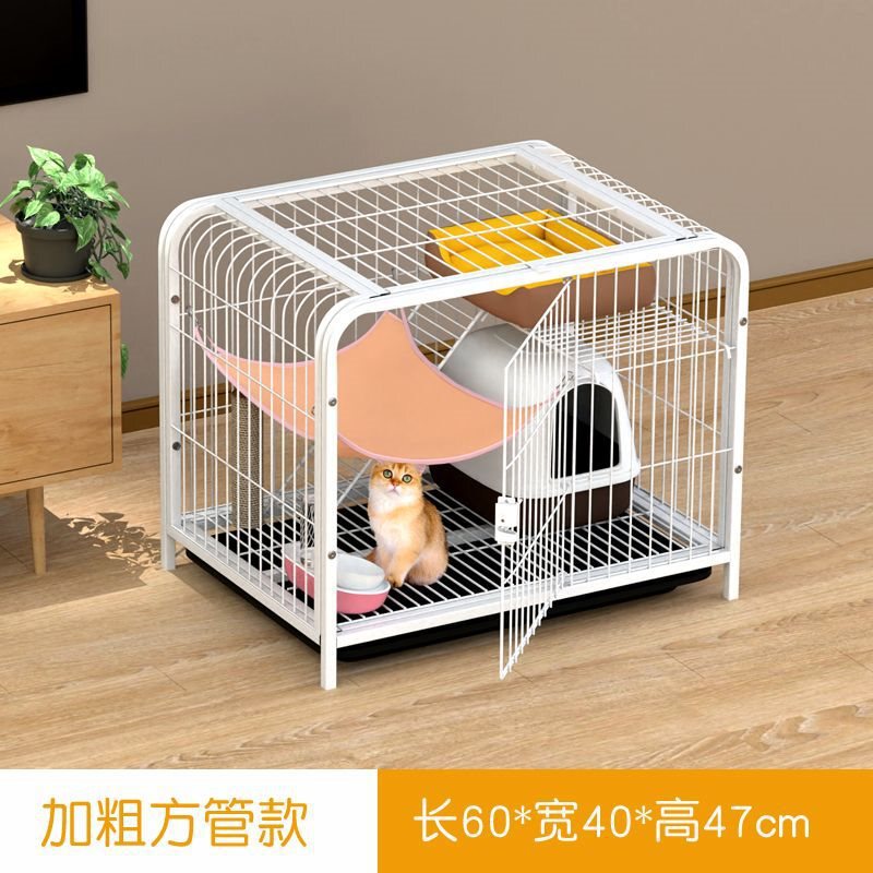 猫ケージ、トイレ付き家庭用猫ヴィラ、一体型小型2階建て猫ハウス、猫ハウス、猫の巣、広いフリースペース|undefined