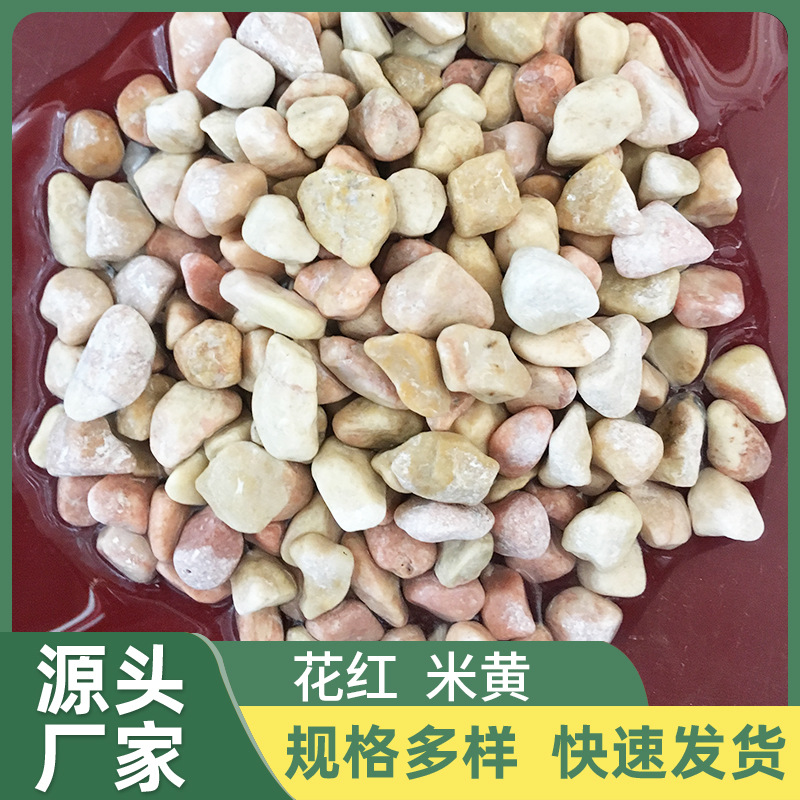 佛山供应彩色粘胶石水磨石骨料水洗石洗米石透水地坪园艺花红石米
