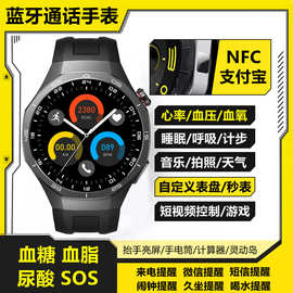 GT4蓝牙通话智能手表血糖血脂尿酸SOS支付宝NFC心率血压血氧手表