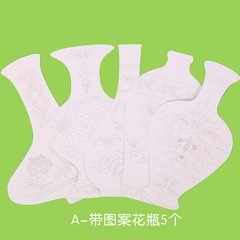 Kindergarten DIY handmade mold hand-painted white background coloring hard cardboard vase creative blue and white porcelain material