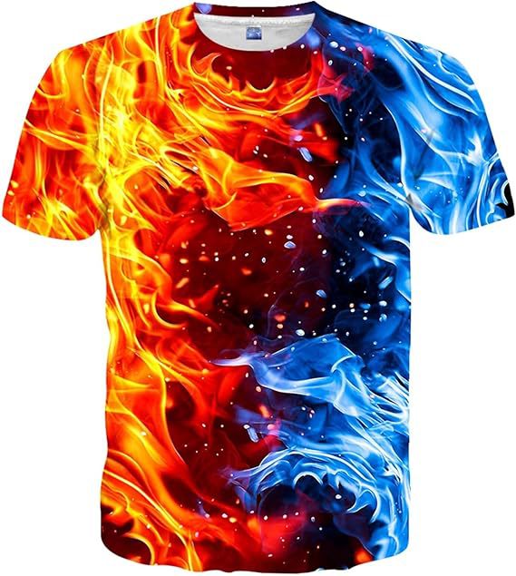 Venta caliente transfronteriza europea y americana impresión digital 3D para hombres, personalidad de la calle de verano, camiseta suelta de manga corta con cuello redondo transpirable