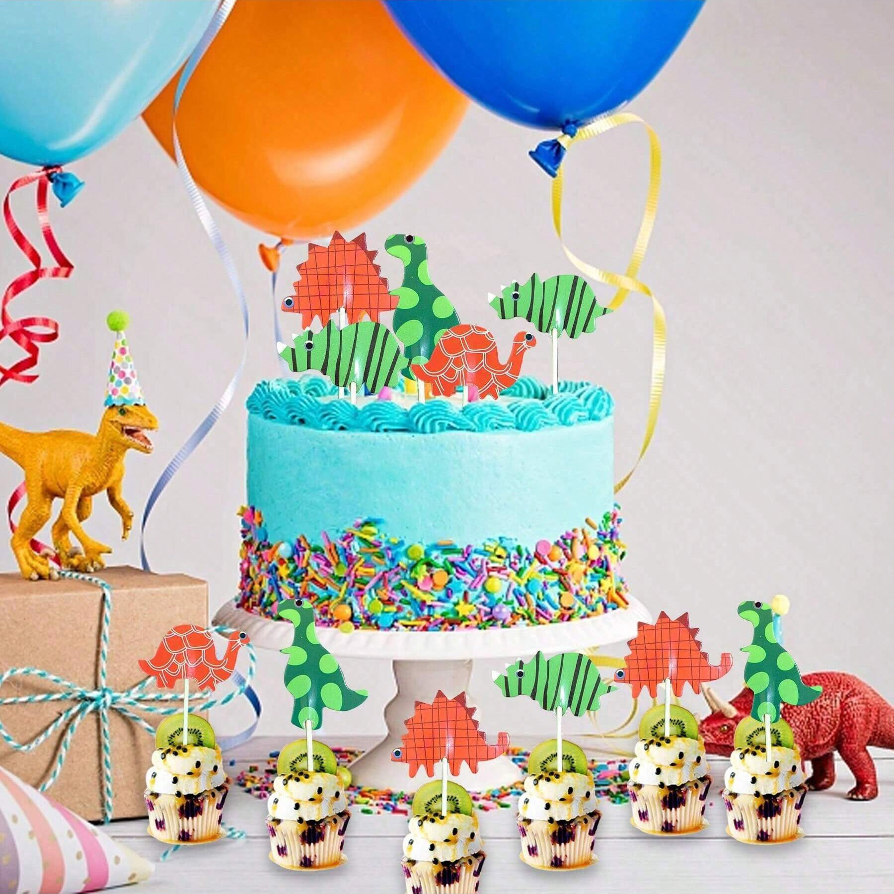 New Dinosaur Cake Card Tyrannosaurus Rex Cake Decorations Birthday Holiday Party Cake Decorations