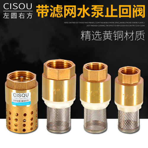 4 minutes 6 minutes 1 inch brass water pump pump bottom valve with filter water pipe one-way valve reverse check valve