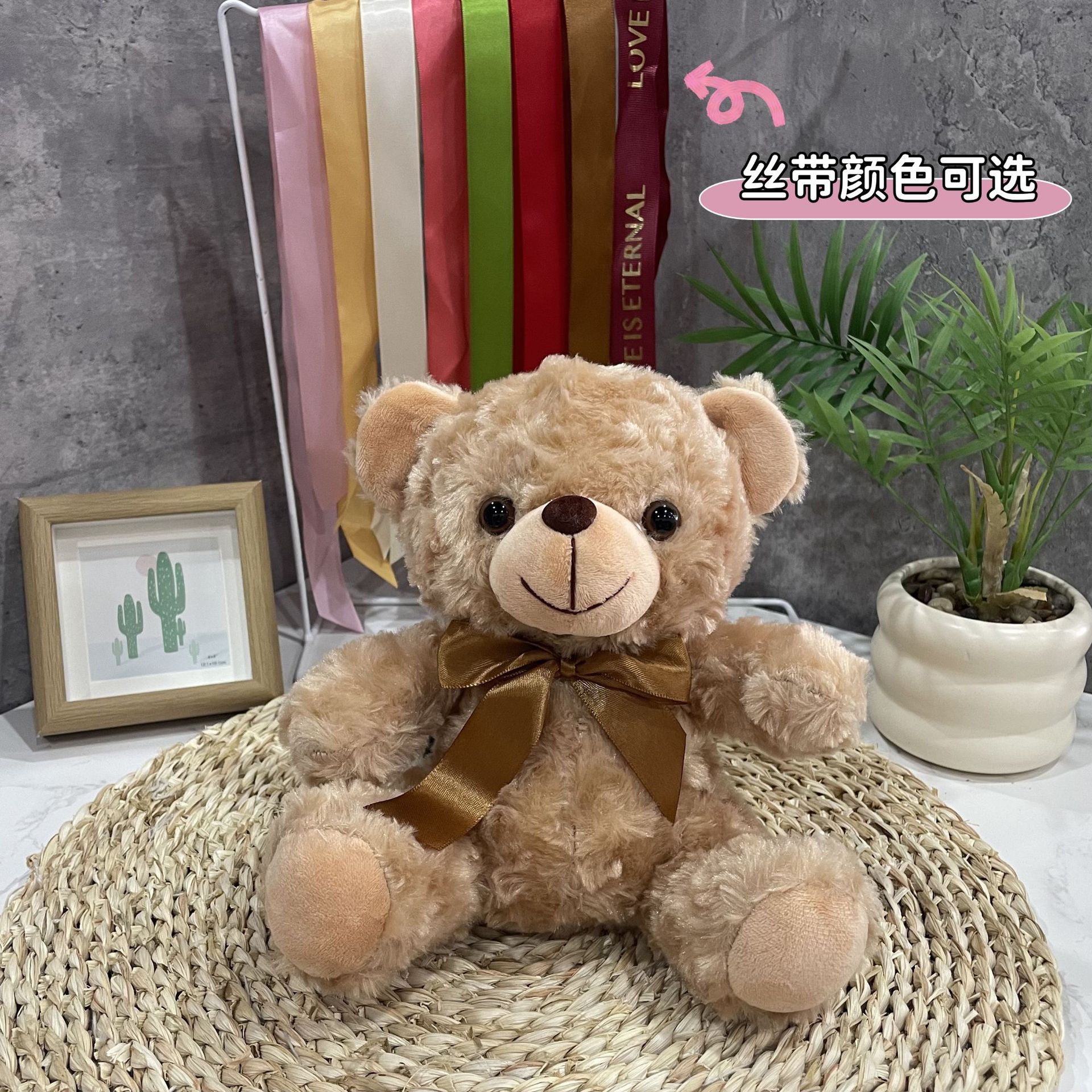 Teddy Bear se puede imprimir LOGO evento de vacaciones muñeca regalo para el hogar adornos de escritorio abrazar juguetes de peluche