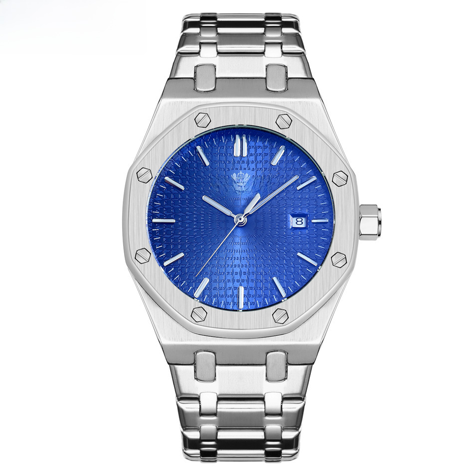 Automatic Mechanical Oak Steel Belt Calendar Luminous Men's Watch AUTOMATIC WATCH_voghion.com