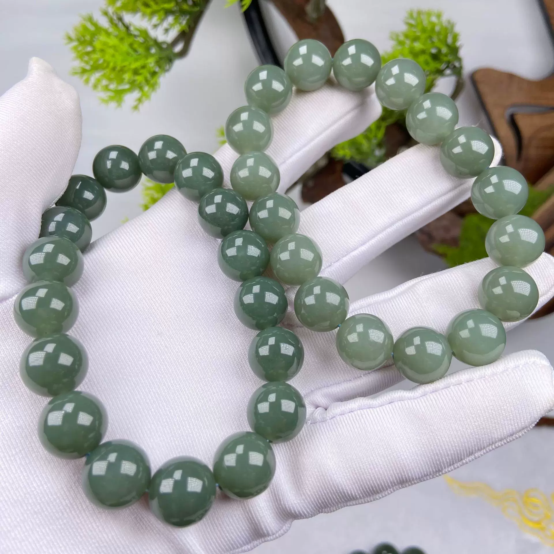 直供天然和田玉且末蓝圆珠且末蓝手串男女款复古12mm且末蓝手链女