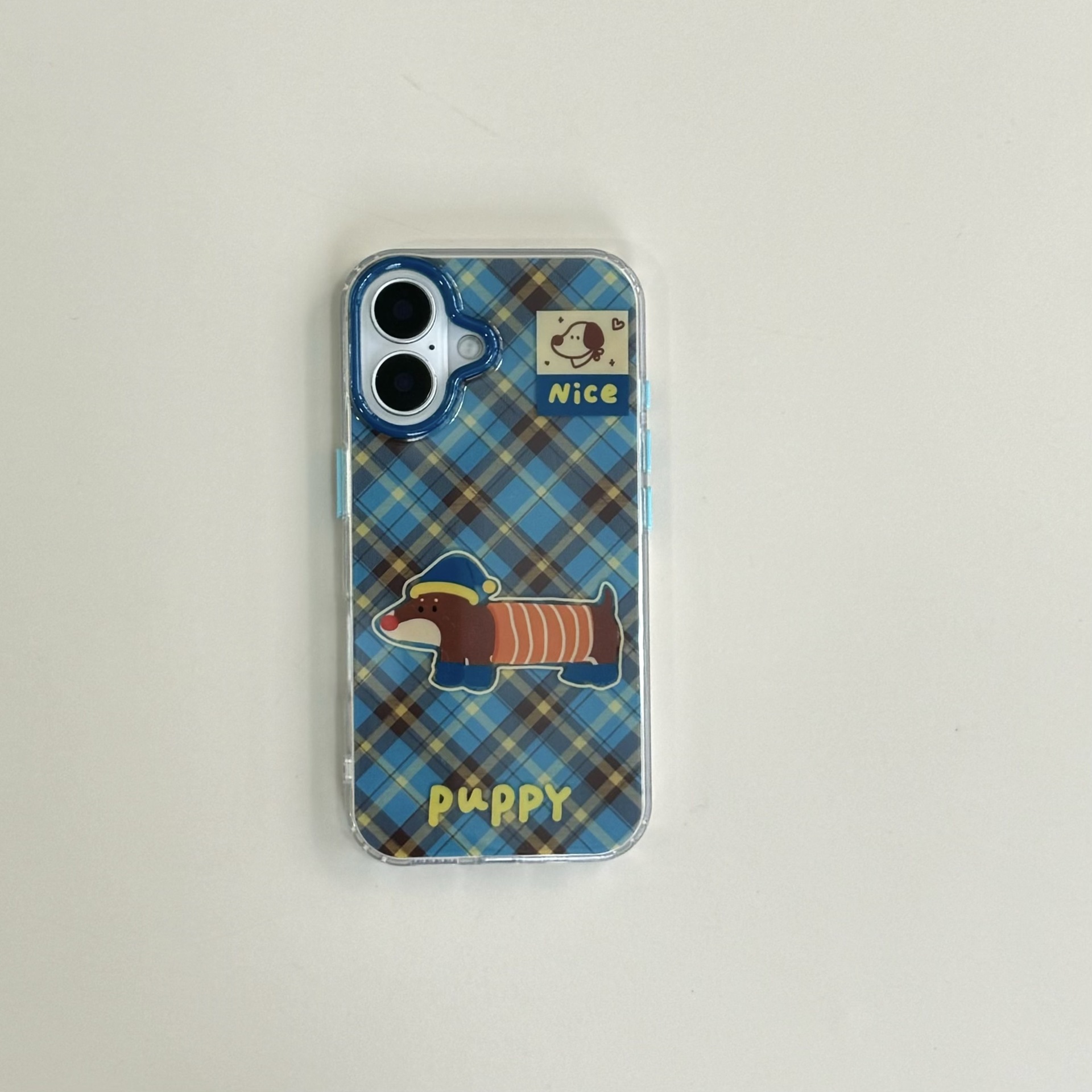 Lingge Dachshund Dog iphone16promax caja de teléfono con botón independiente para Apple 16 cordón de muñeca creativo