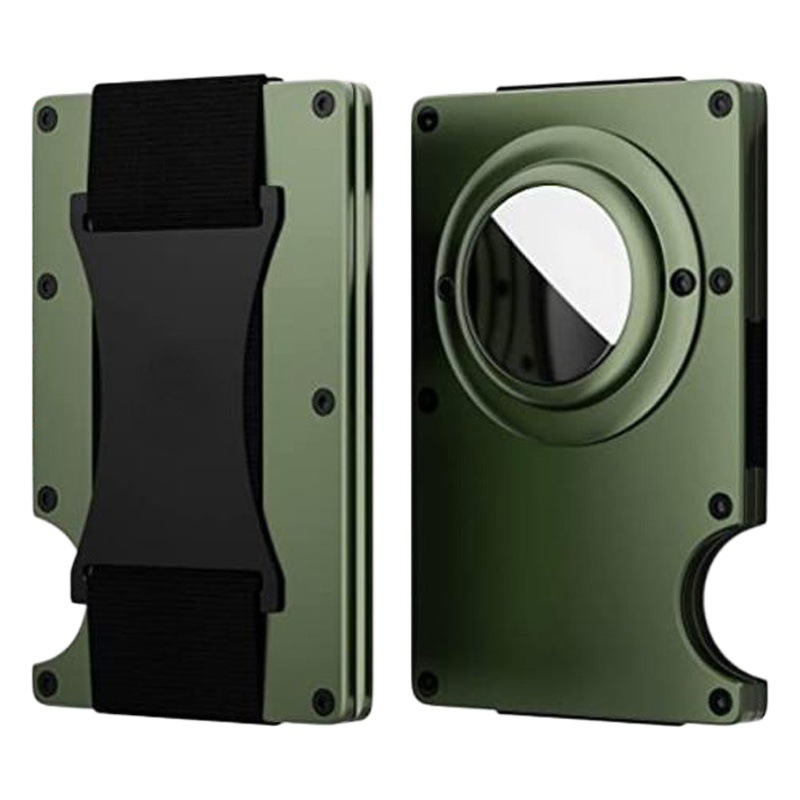 Nuevo rastreador titular de la tarjeta de aire etiqueta de metal cartera RFID de aleación de aluminio de fibra de carbono titular de la tarjeta de crédito manga