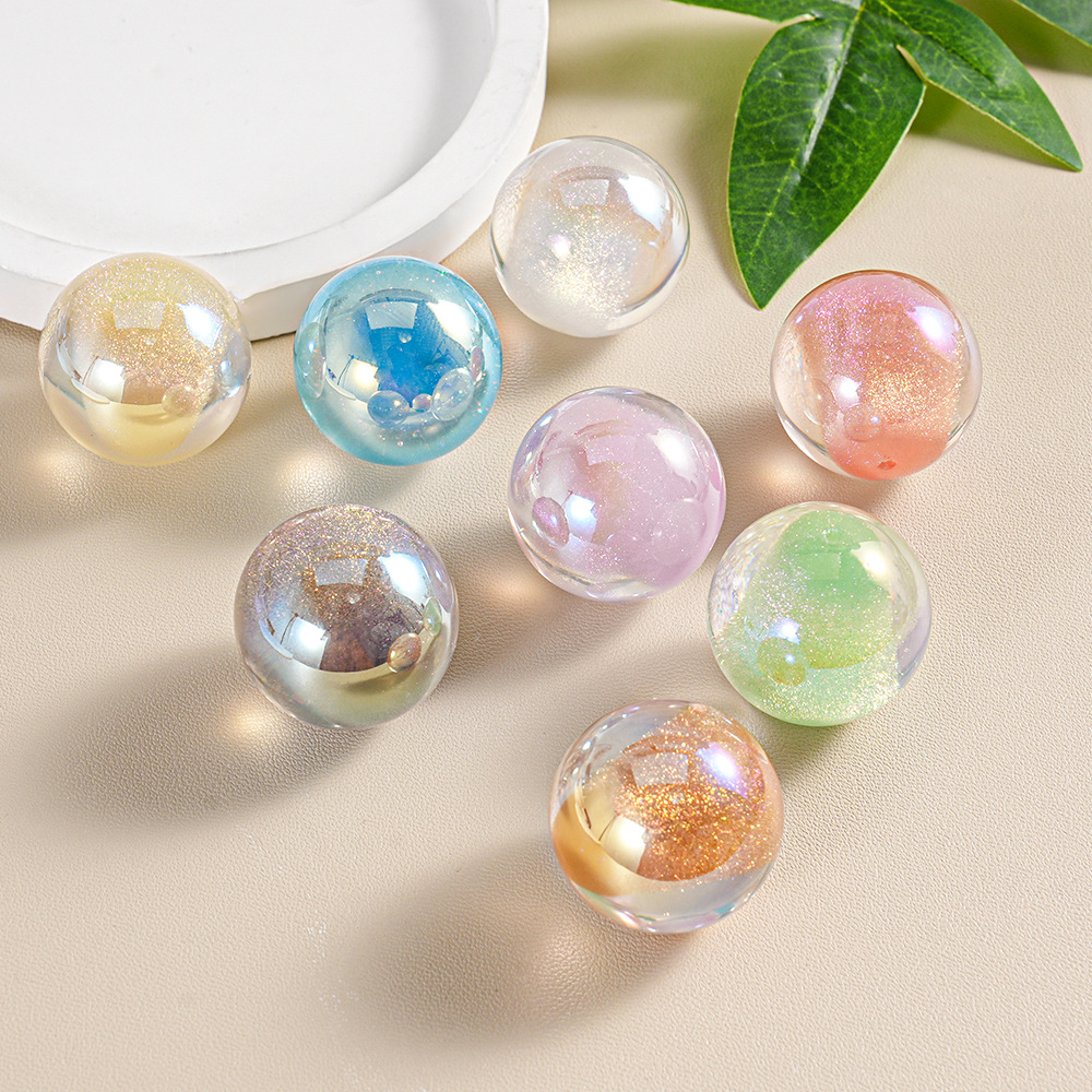 25MM Dadi Thunder Cuentas colgantes de un solo orificio Colgante de bricolaje Cadena de teléfono móvil Accesorios de joyería Caramelo Cuentas parpadeantes Lote disperso