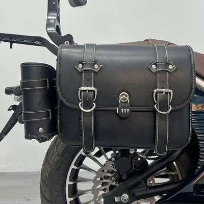 Applicable to Zongshen Youmi YOMI Motorcycle bumper - black-new-quick-release-leather-side-bag-1-pair