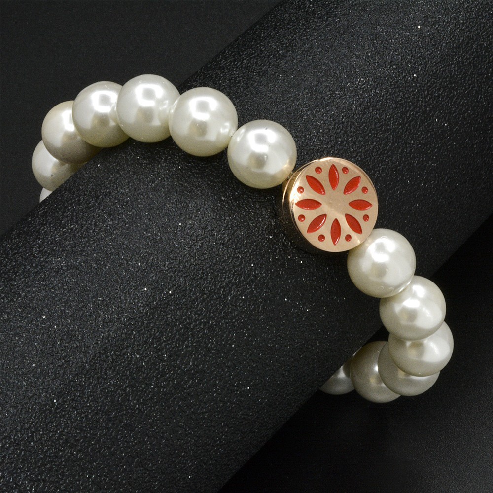 Bracelet de perles minimaliste avec fermoir aimanté en inox_voghion.com