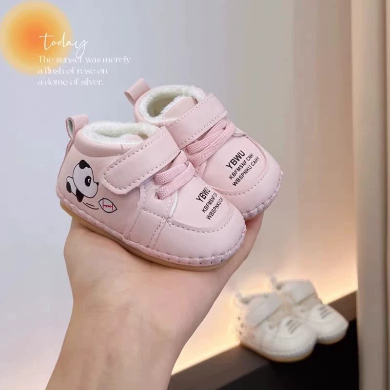 Зимняя бархатная детская обувь 0-1 год мягкая подошва нескользящая ножная обувь хлопковая обувь детская обувь