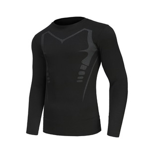 Men's Round Neck Fitness Long-Sleeved Moisture-Wicking Functional Running Basketball Fitness Clothing Tight-Fitting