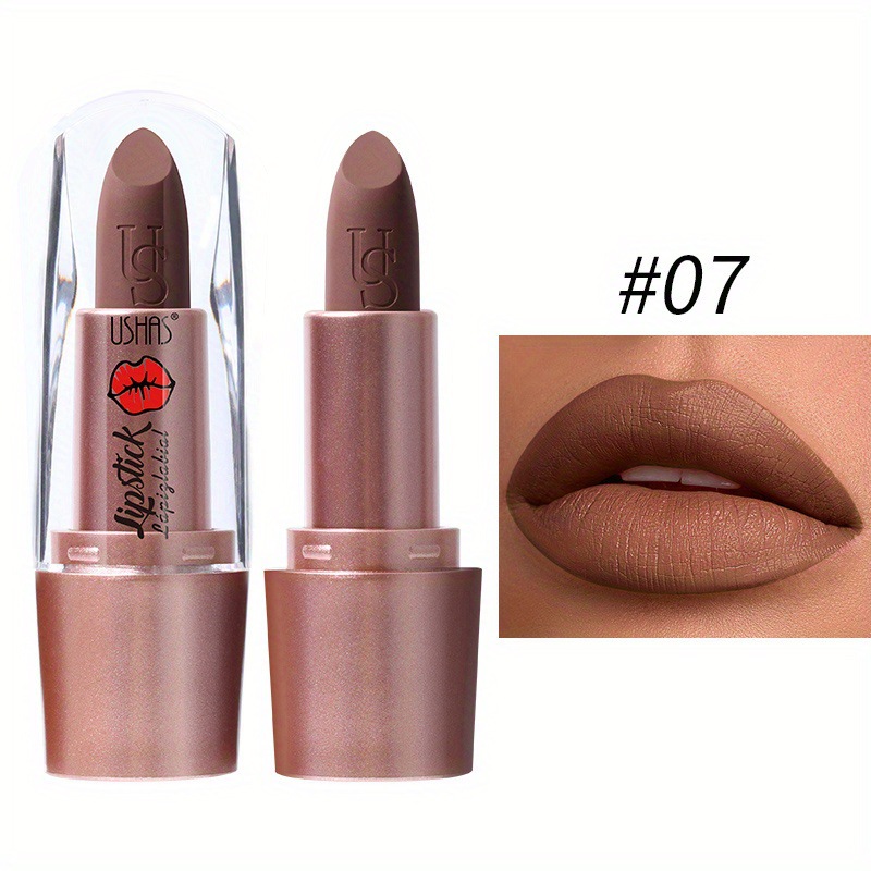 USHAS European and American Cross-border spot terciopelo mate lápiz labial textura brillante no es fácil de decolora esmalte de labios LP2288B