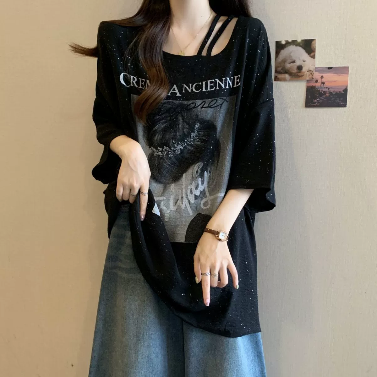 Футболка plus size средней длины оверсайз свободного кроя, летняя, 3 цвета M–4XL