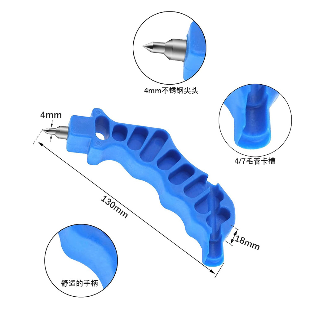Manual de hierro tubo PE perforador multifuncional de riego por goteo capilar perforador de cabezal de goteo de riego agrícola horticultura perforador
