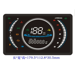 2023Nmax Motorcycle Street Car Modified Digital Code Meter Flat Type with Water Temperature Voltage 7-Color Color-Changing Digital Meter