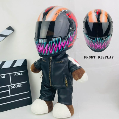 Cycling Tail Box Pendant Motorcycle: Motosiklet dəbilqələri - 28cm-black-leather-f1-third-generation-venom-new-helmet-type-anti-collision-layer