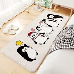 可愛床邊地毯少女兒童房冬季加厚仿羊絨地墊長條臥室客廳窗邊地毯