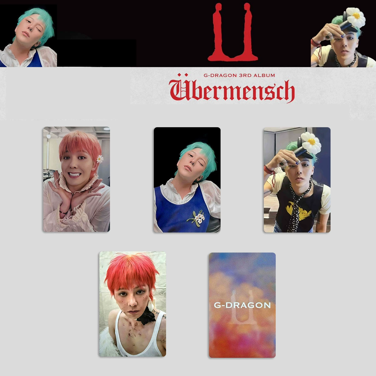 Карточка-периферия G-Dragon Ubermensch, карточка альбома, счастливая карточка GDRAGON, карточка выставки, POWER