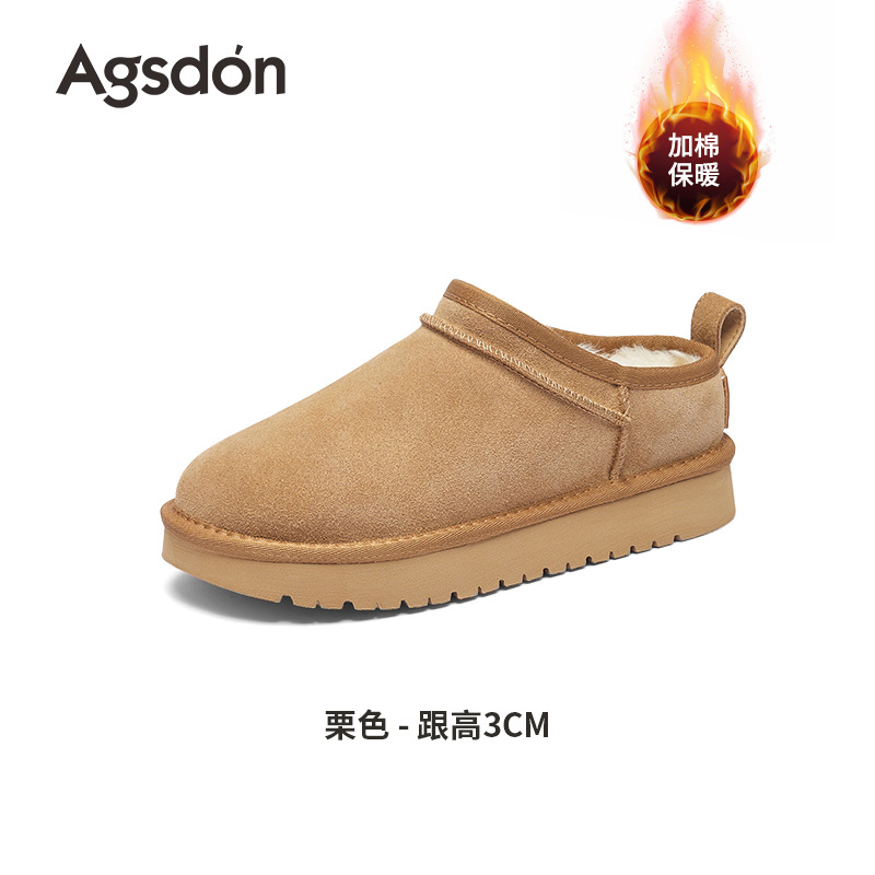 Botas de nieve de fondo grueso para mujeres 2025, nuevos zapatos de algodón de invierno gruesos con un pedazo de pan