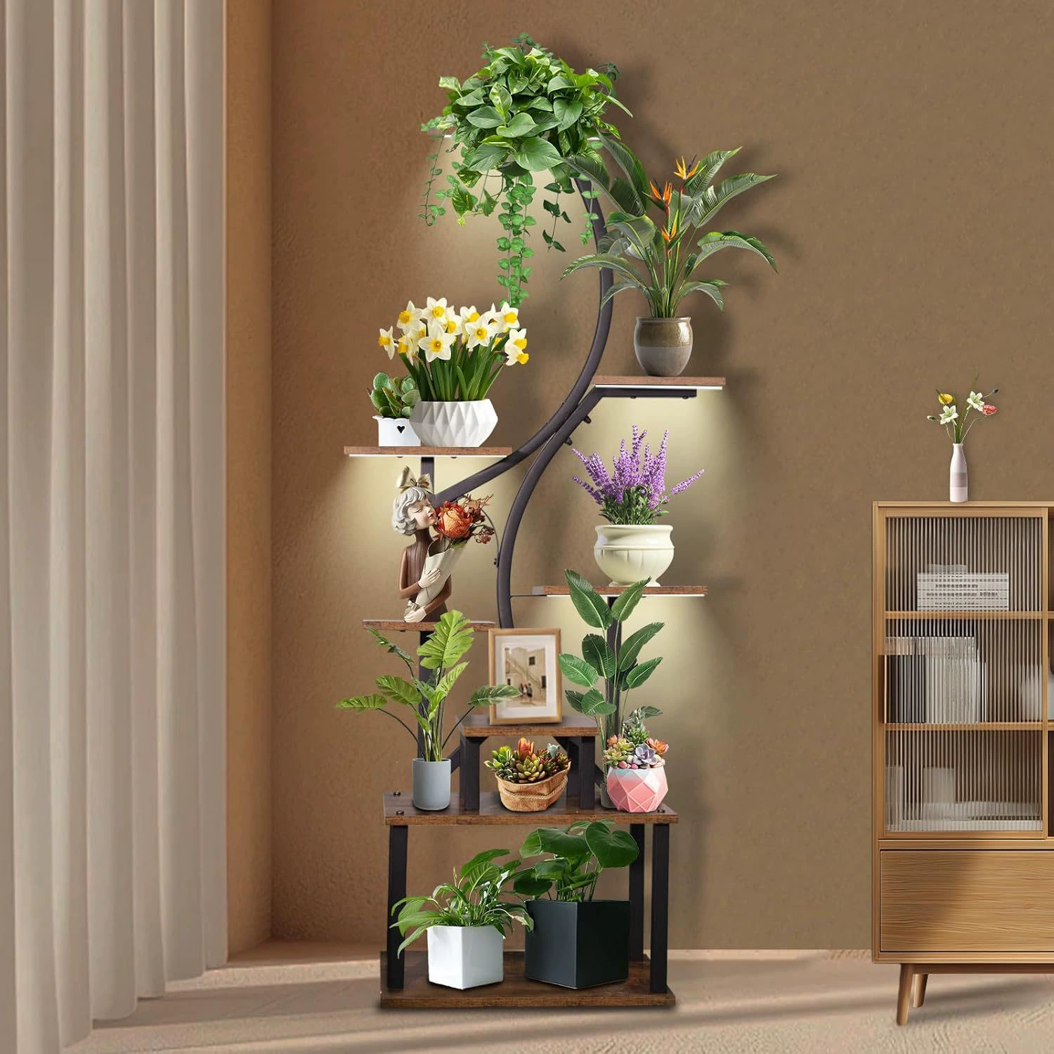 Оптовая торговля через границу Горячая продажа с флорой фонарь подставка для гостиной балкон кованый цветочный горшок подставка для напольной кованой цветочной полки